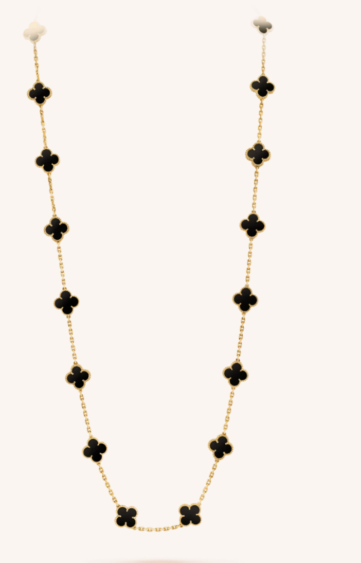 Van Cleef & Arpels Van Cleef & Arpels Vintage Alhambra Necklace 10 Motifs  collier K18YG Black Used