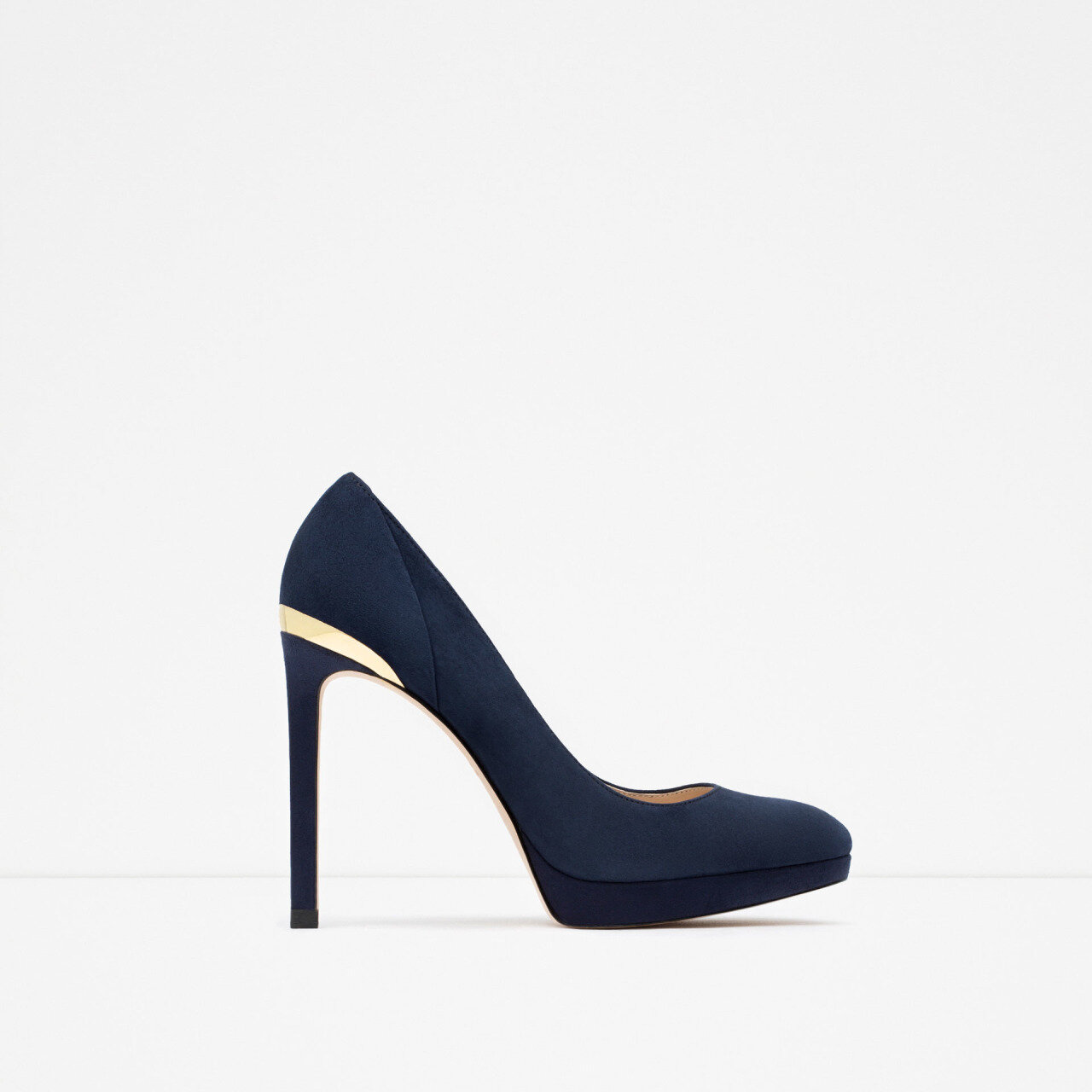 Zara High Heel and Platform Leather Shoes in Blue.jpg