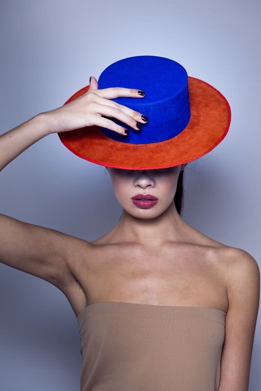 Laura Apsit Livens Matador Hat in Blue and Orange.jpg