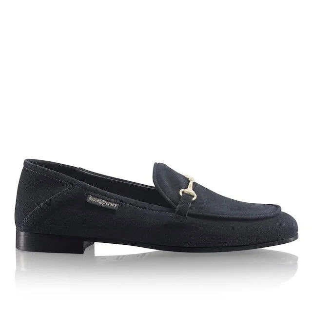 Russell &amp; Bromley Snaffle Loafers in Navy Suede