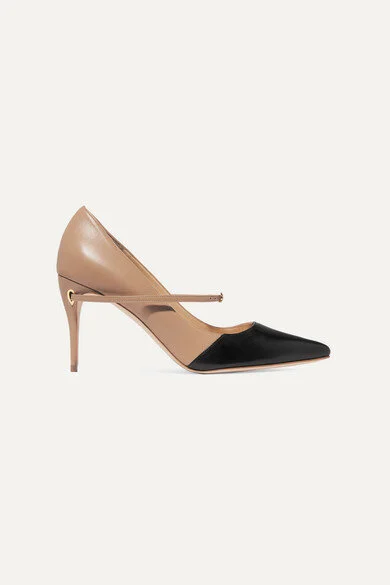 Jennifer Chamandi Lorenzo 85 Two-Tone Leather Pumps