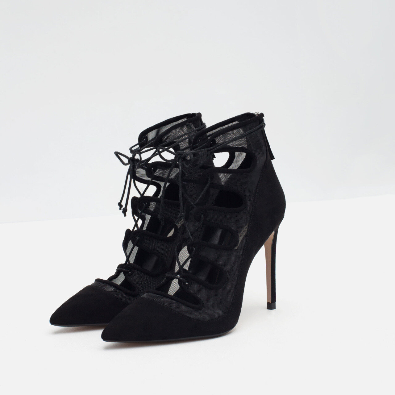 zara lace up heels