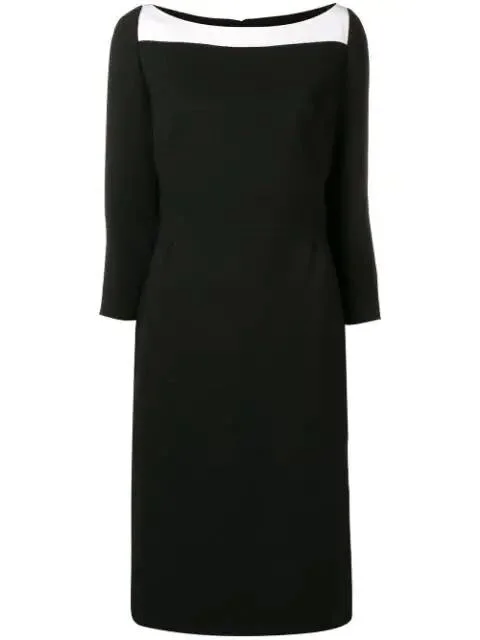 Givenchy Two-Tone Sheath Dress in Black