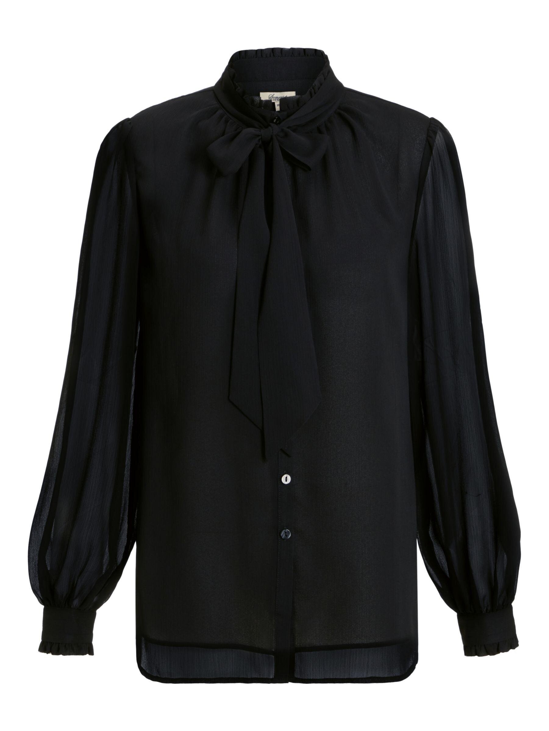 Somerset by Alice Temperley Scarf Neck Blouse in Black — UFO No More