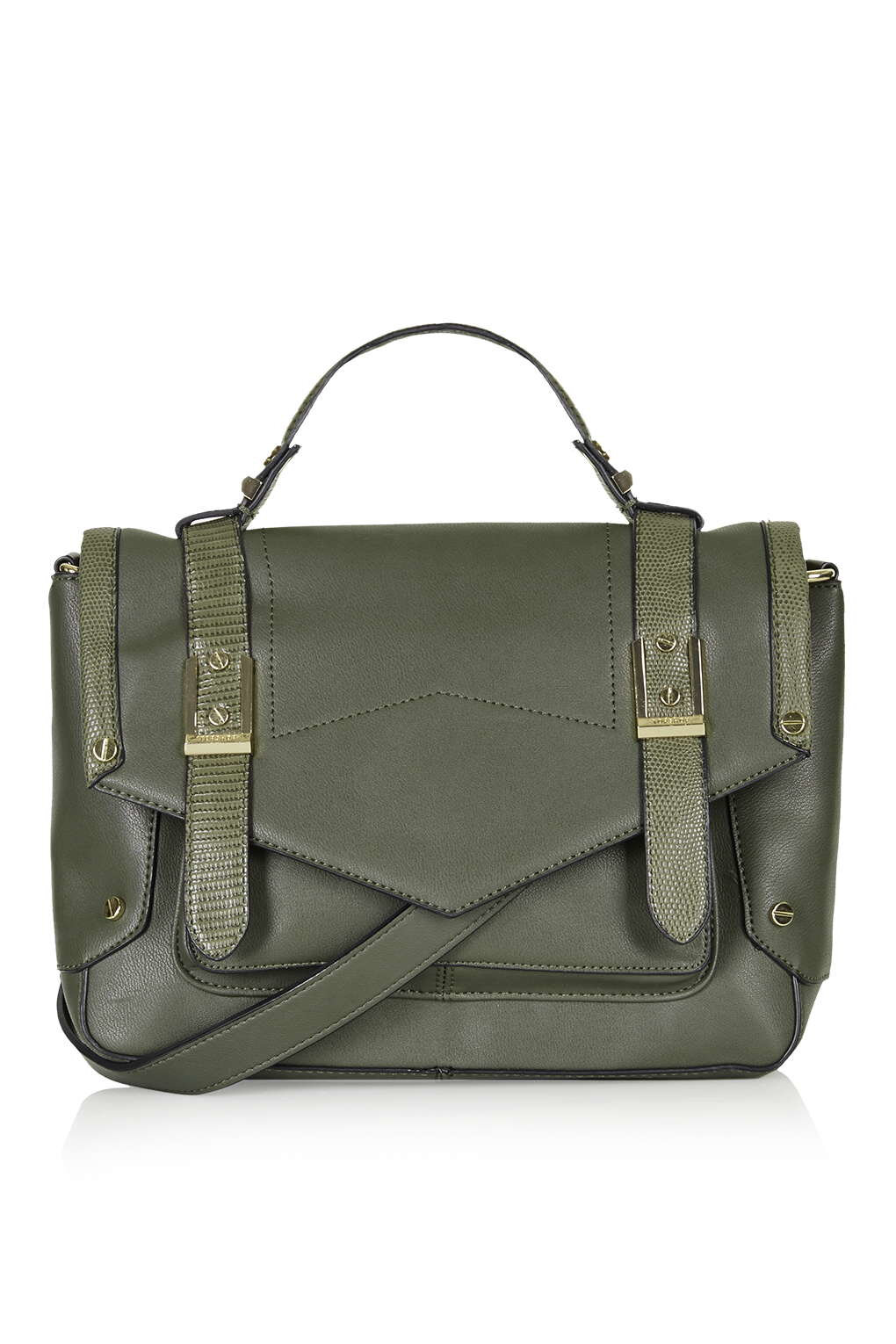 Topshop Smart Satchel in Khaki.jpg