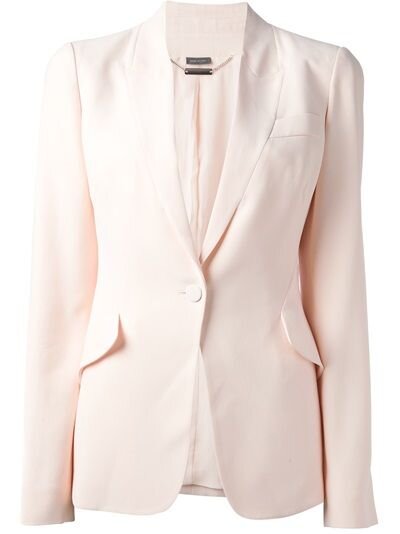 Alexander McQueen Fitted Crepe Jacket in Pink