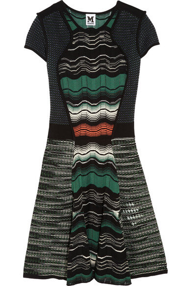 M Missoni Crochet Knit Dress in Black