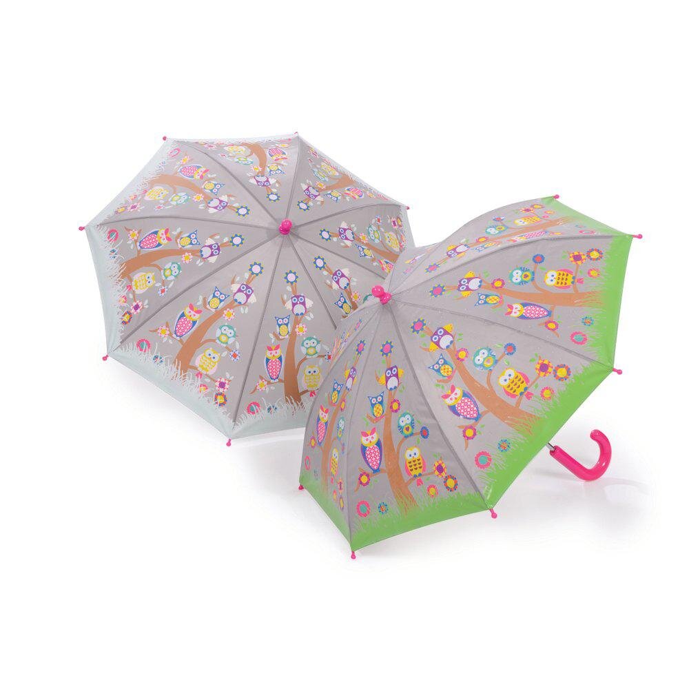 Floss & Rock Colour Changing Umbrella in Owl and Tree Print.jpg