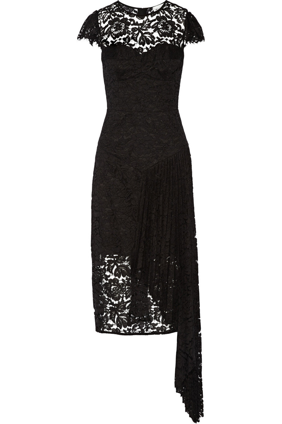 Milly Margaret Asymmetrical Lace Dress in Black.jpg