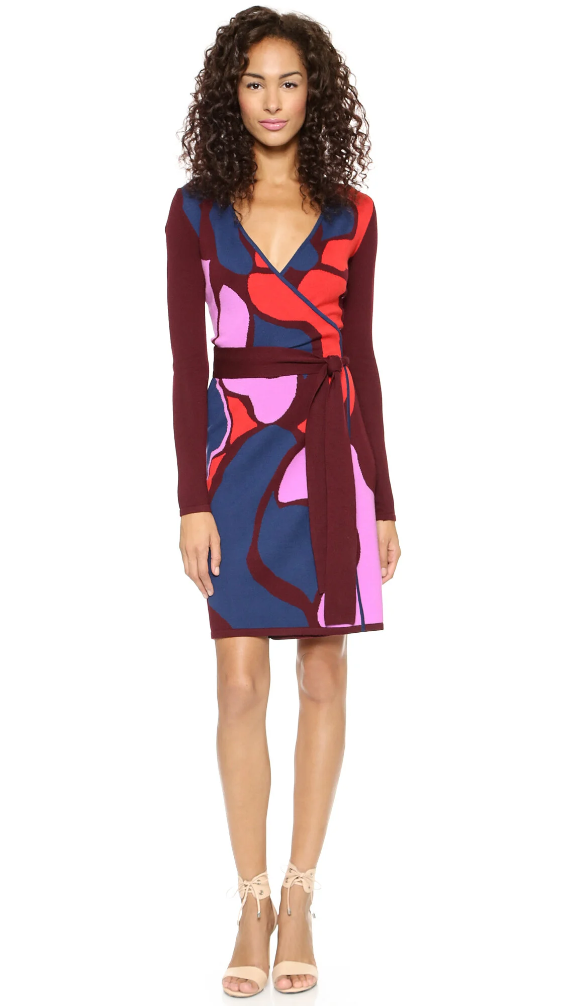 dvf sweater wrap dress