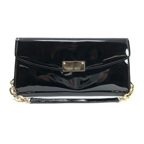 Jimmy Choo Riane Patent Leather Clutch in Black
