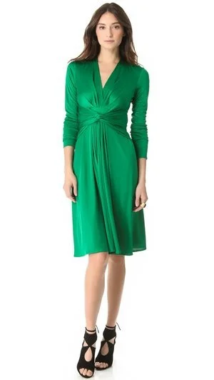 Issa Classic Wrap Dress in Green