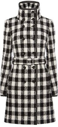 Karen Millen Wool Check Trench Coat in Black and White — UFO No More Karen Millen Wool Check Trench Coat in Black and White — UFO No More