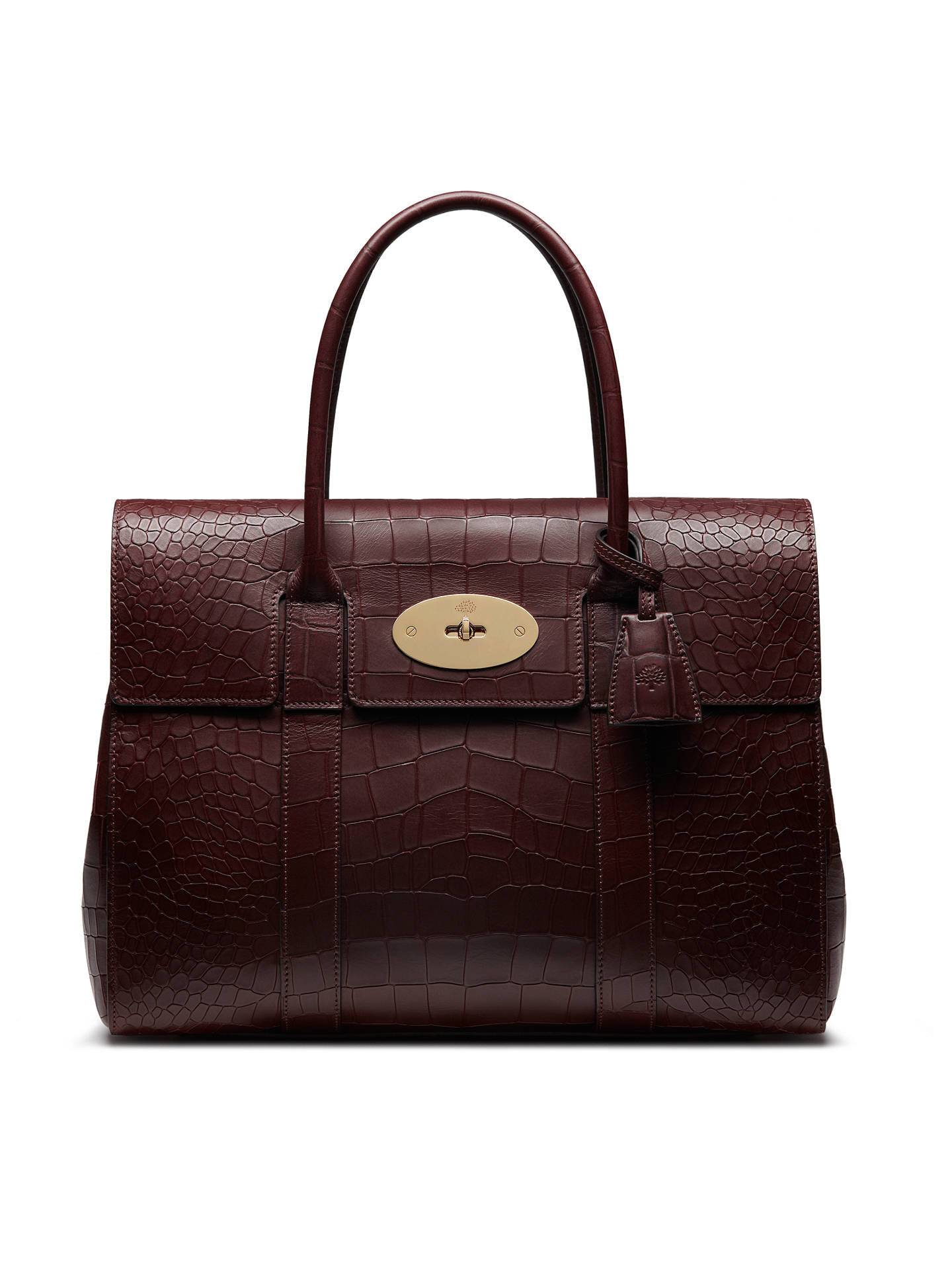 Mulberry Bayswater Tote in Oxblood Croc Print Leather — UFO No More