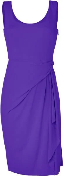 Alberta Ferretti Sleeveless Draped Knee-Length Dress in Purple