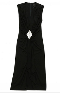 Azzaro Sleeveless Embellished Draped Dress in Black
