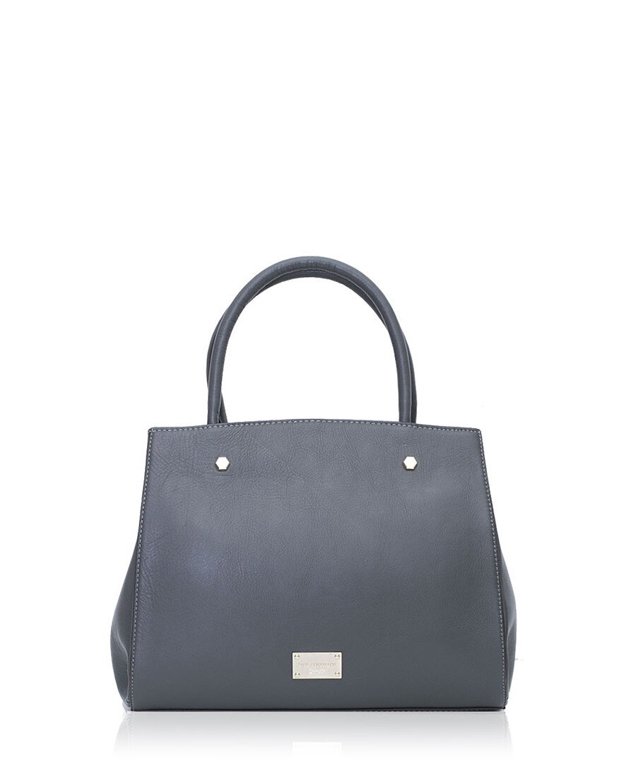 Paul Costelloe Mini Abottonato Bag in Grey Leather.jpg