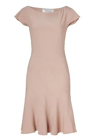 Valentino Short Sleeve Swing Dress in Powder Pink