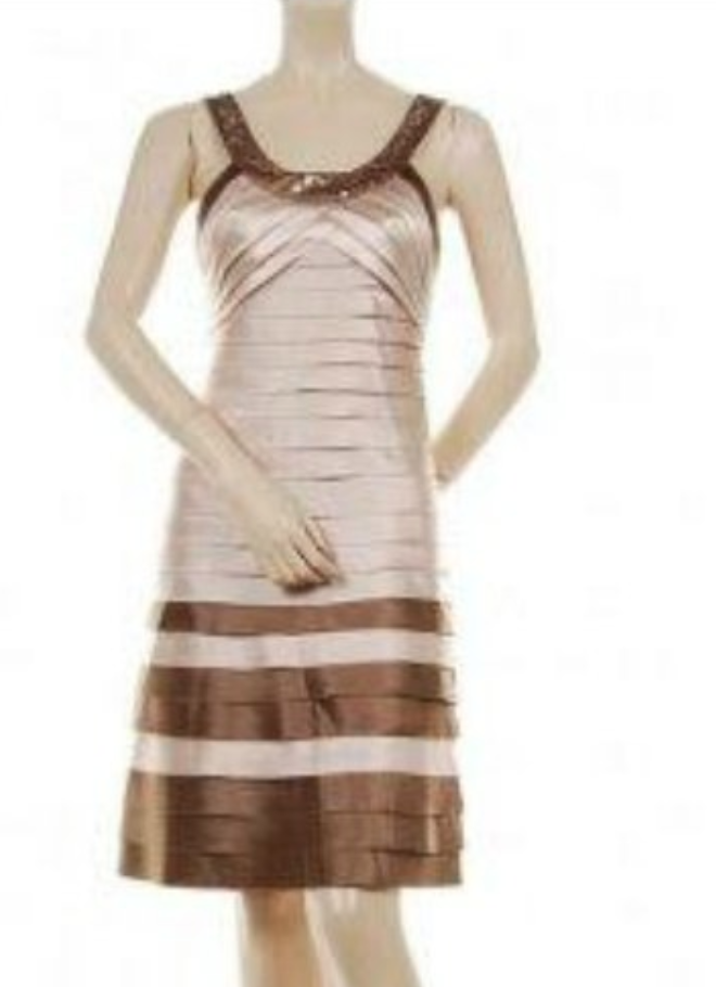 BCBGMaxAzria Beaded Tiered Dress