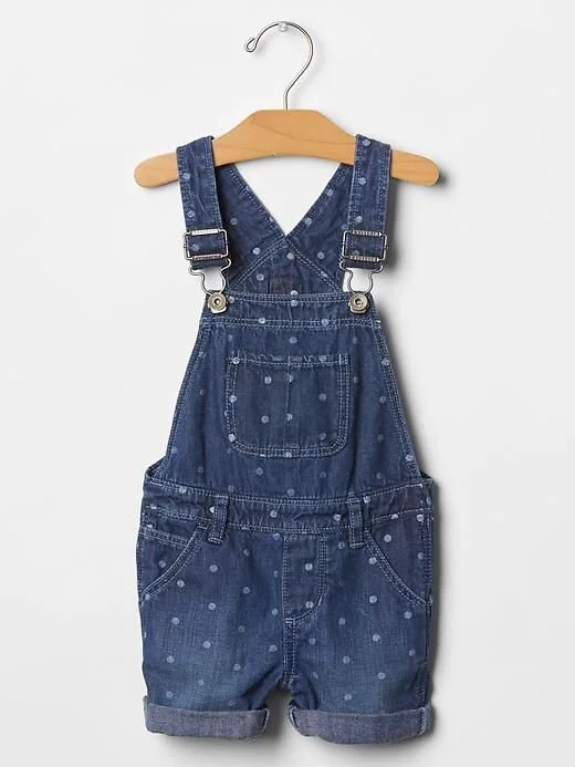 Gap Polka Dot Short Denim Overalls