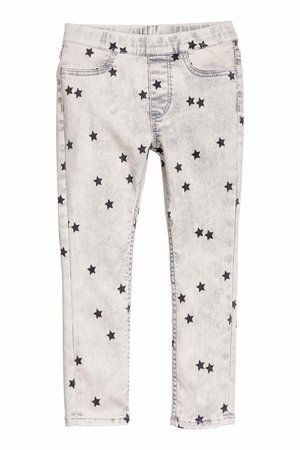 H&M Star-Print Jeggings in Light Grey