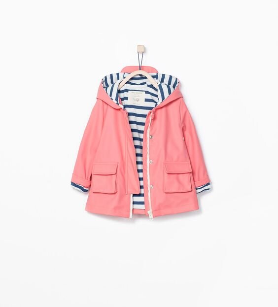 Zara Kids Raincoat With Striped Lining.jpg