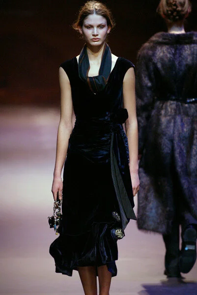 Prada Sleeveless Velvet Gown in Midnight Blue