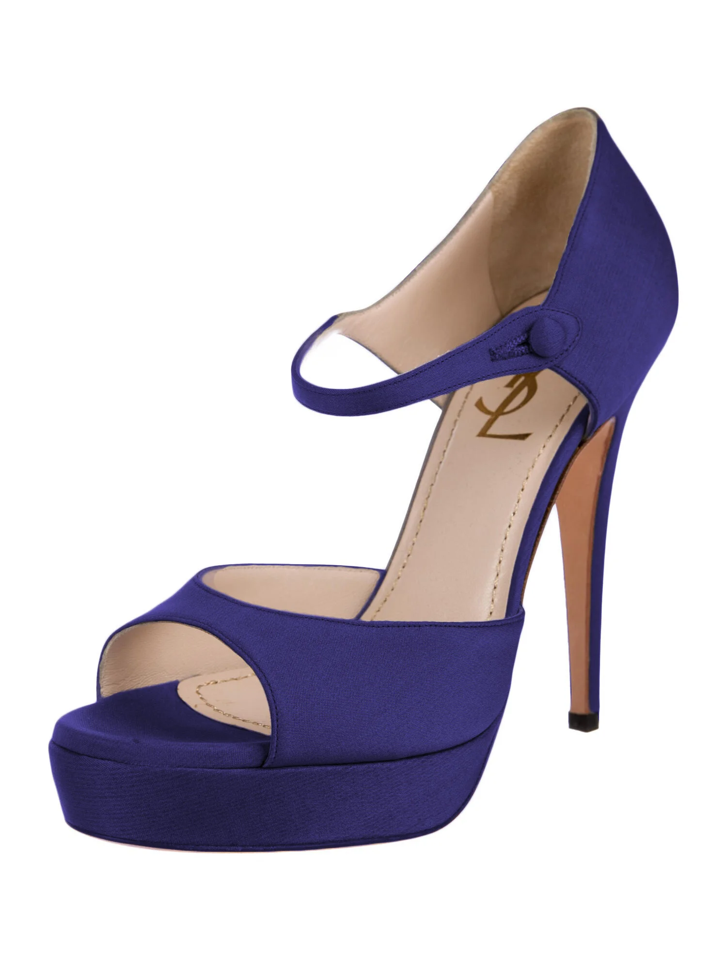 Yves Saint Laurent Satin Peep Toe Sandals