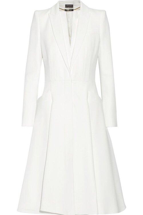 Alexander McQueen Double-Layer Lapel Coat Dress in Ivory — UFO No More