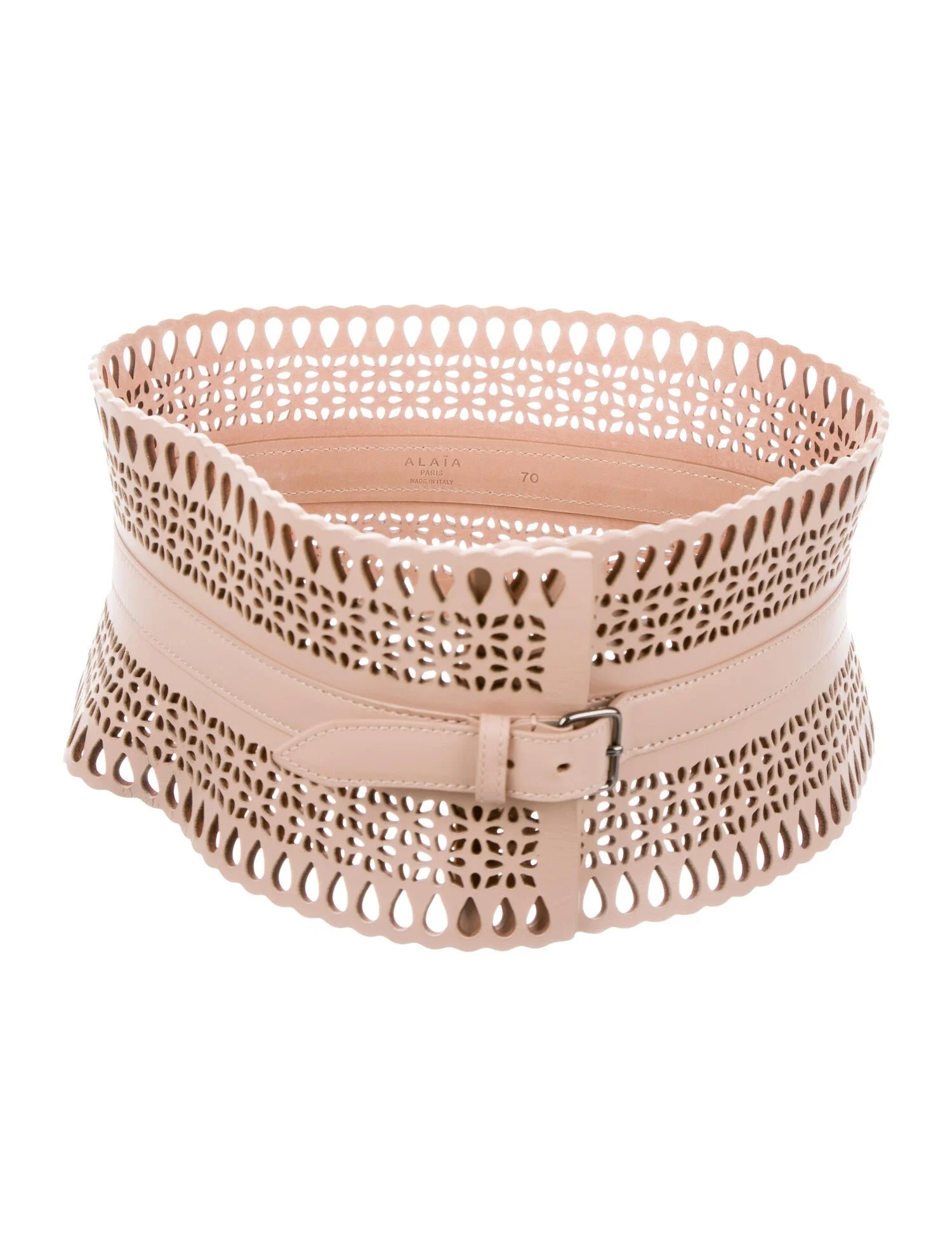Alaïa Petite Fleur Leather Belt in Tan