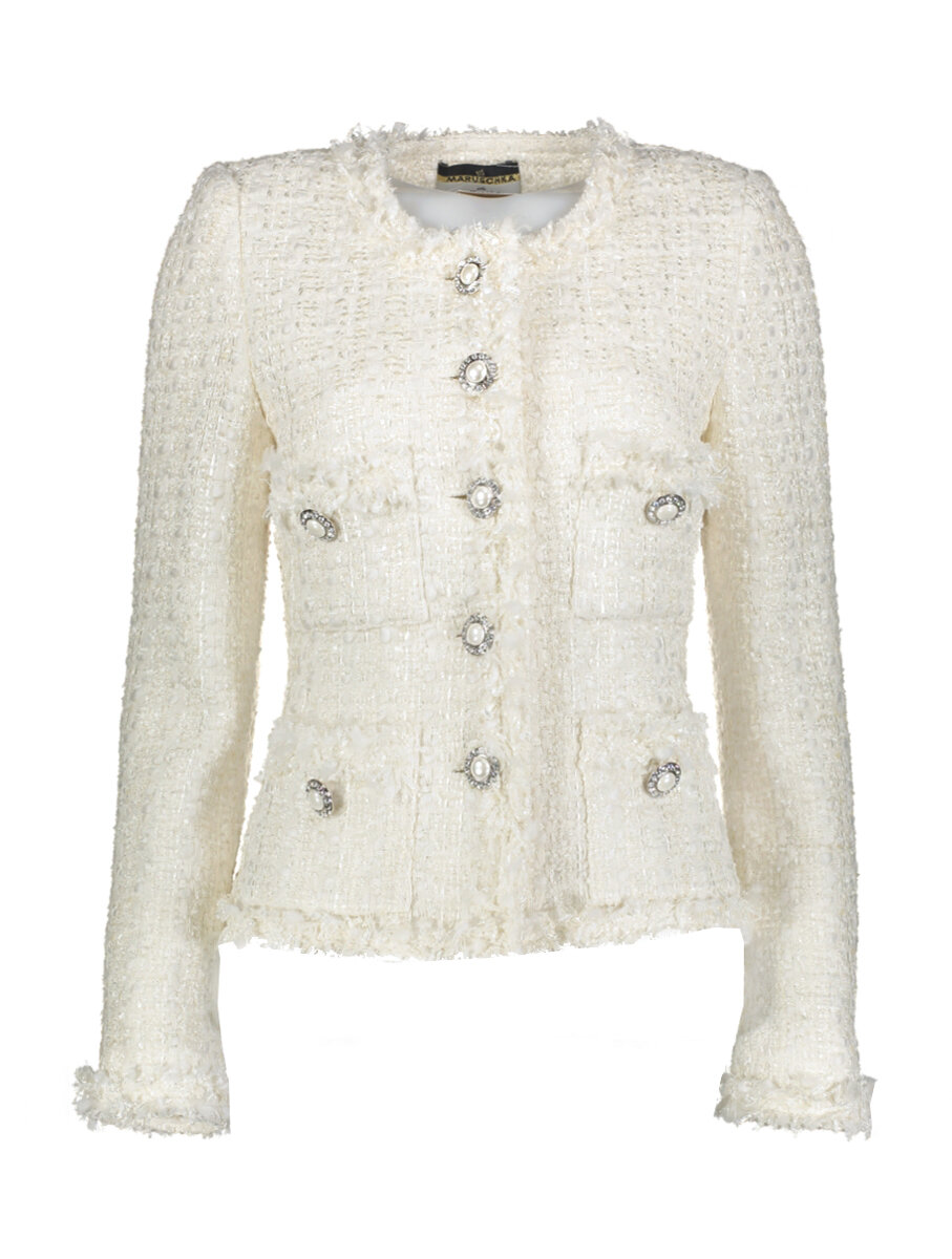 Pearl White Clodagh Tweed Jacket | Tuckernuck Pearl White / XXL