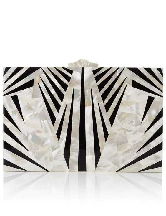 Nathalie Trad Klee Clutch in Mother of Pearl