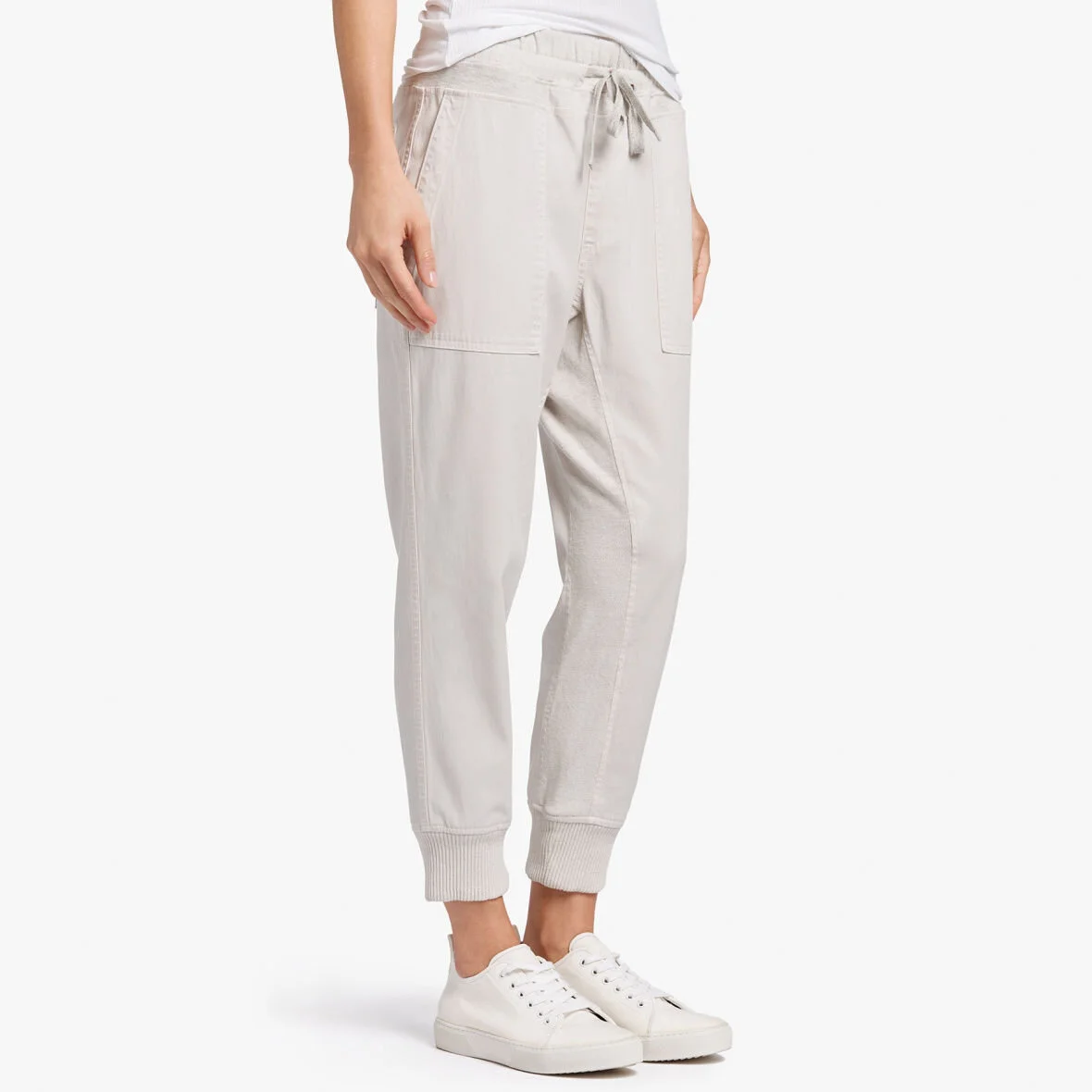 James Perse Mixed Media Jersey Pants in Talc