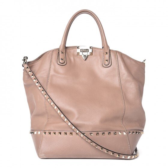Valentino Calfskin Rockstud Dome Bucket Tote