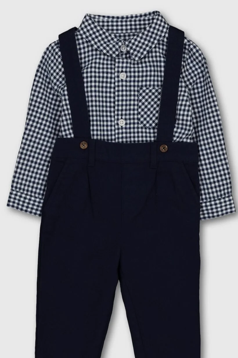 Tu Check Bodysuit in Navy