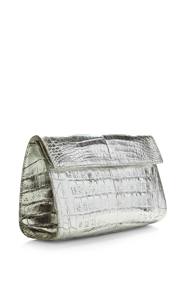 Nancy Gonzalez Pearl White Crocodile Shoulder Bag – Ladybag International