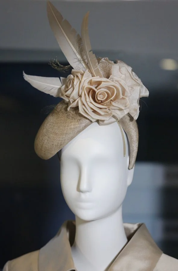 Jane Taylor Straw Floral and Feather Cocktail Hat