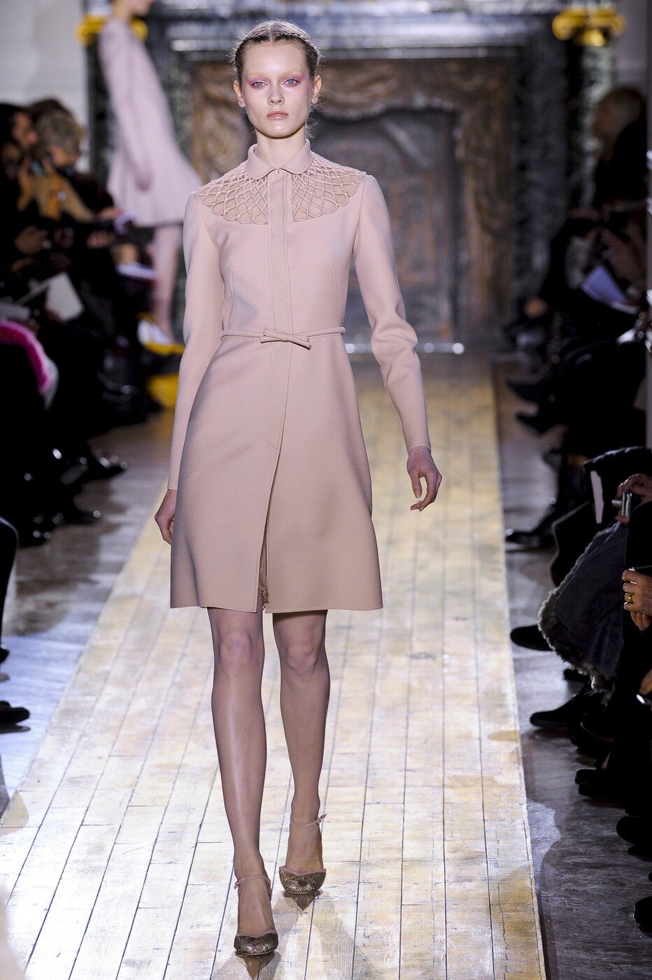 Valentino Couture Embroidered Dress with Pleated Skirt.jpg