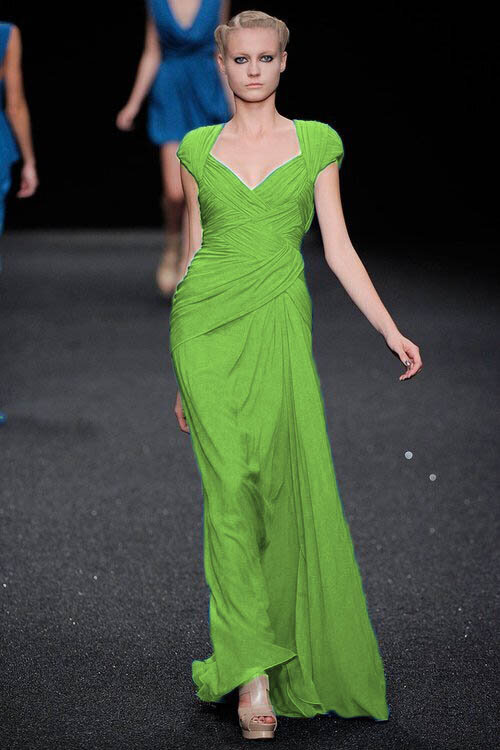 Elie Saab Draped Sleeveless Gown in Green — UFO No More