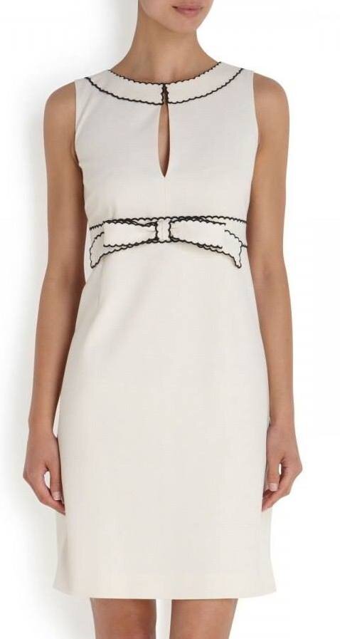 Valentino Keyhole Bow Crepe Shift Dress — No More