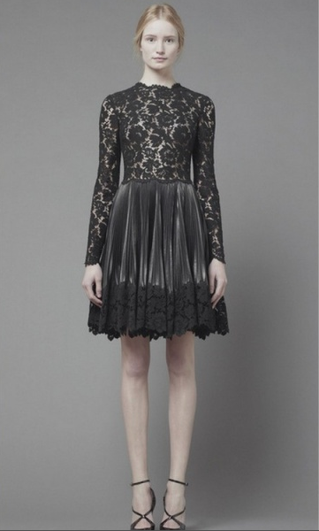 Valentino Leather and Lace Pleated Dress UFO No More Valentino Leather and Lace Pleated Dress UFO No More