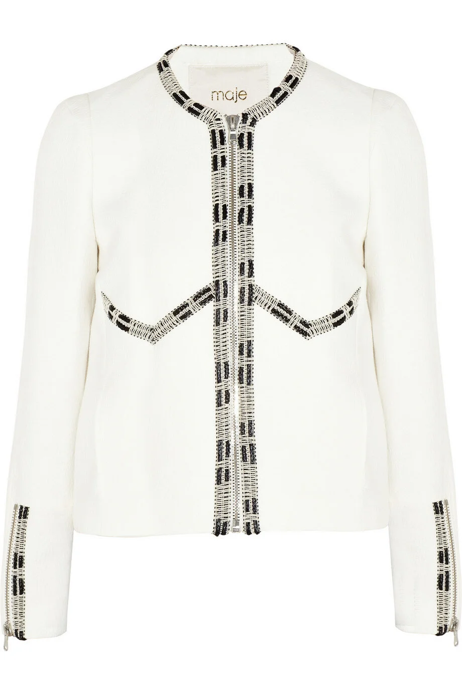 Maje Exotisme Embroidered Jacket in White.jpg