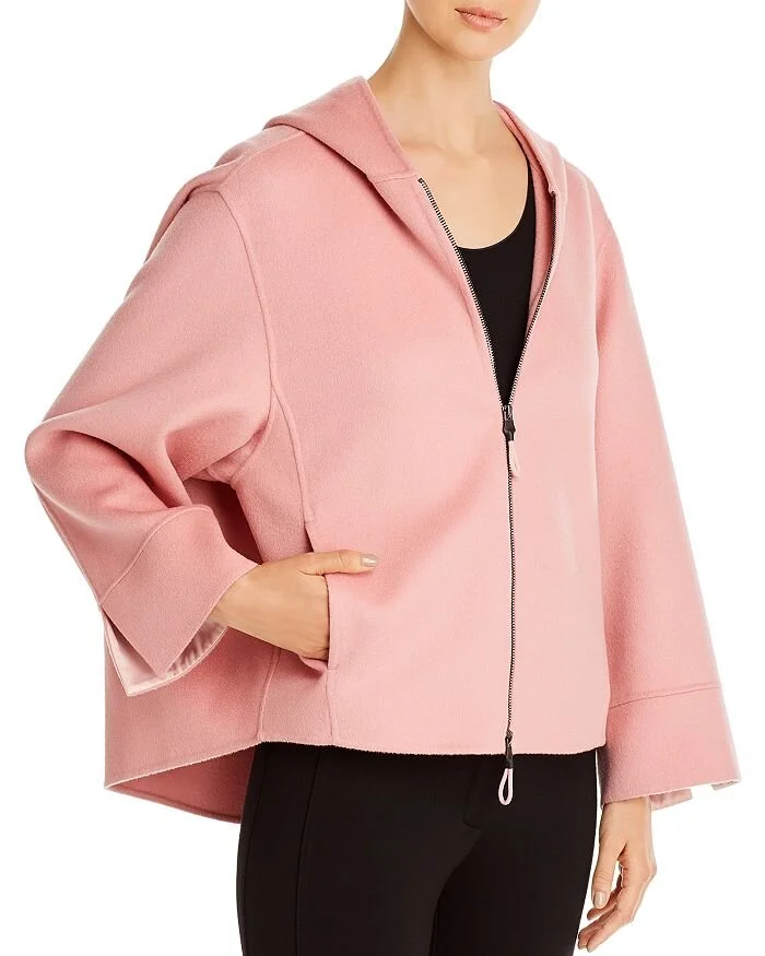 Emporio Armani Oversized Cashmere Caban Jacket in Pink