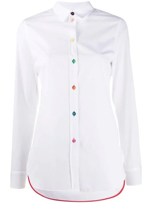 Paul Smith Contrast-Button Shirt in White