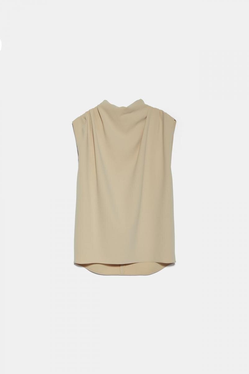 Zara High Collar Sleeveless Shirt in ...