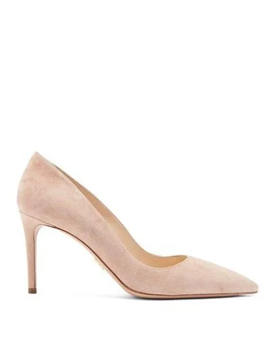 Prada Pointed Toe Pump in Nude Suede