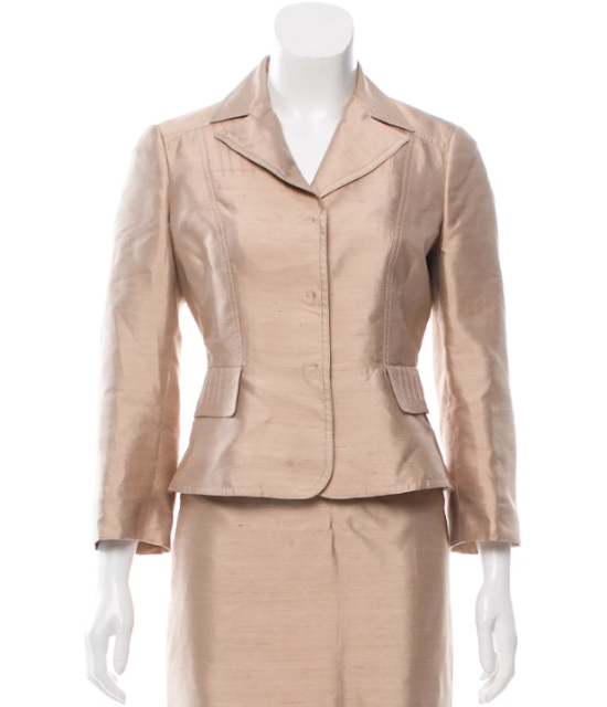 Alberta Ferretti Peplum Suit Jacket in Gold