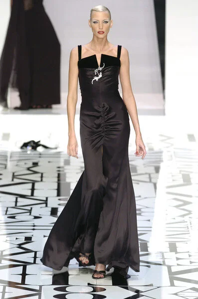 Valentino Sleeveless Satin Crepe Gown in Blue