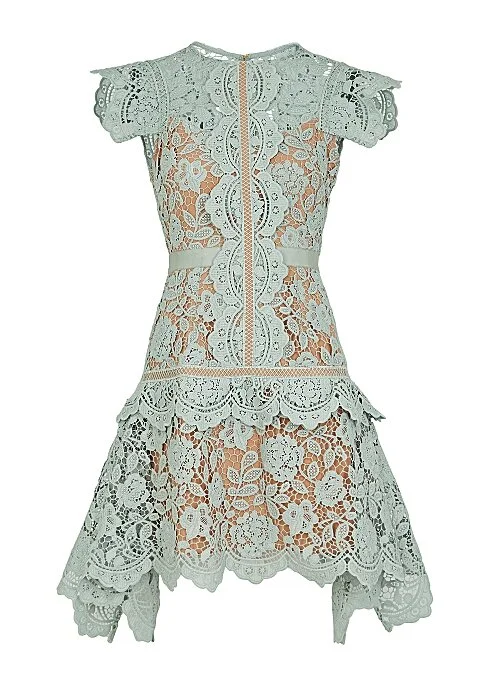 Self Portrait Camilla Chiffon-Trimmed Guipure Lace Dress  UFO No More