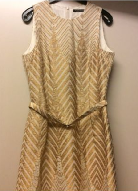 Strenesse Gold Chevron Dress